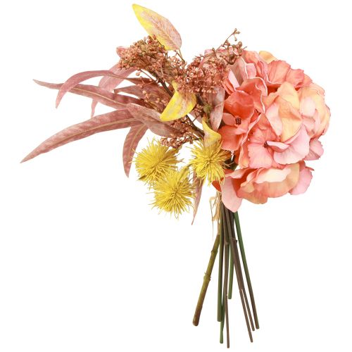 Floristik24 Umělá kytice hortenzie růže eukalyptus L33cm