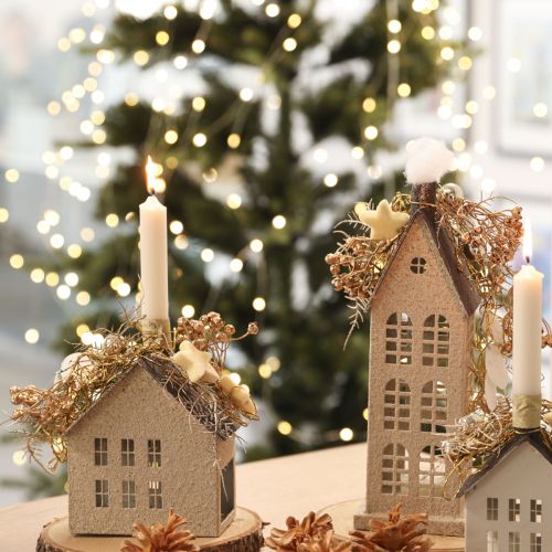 Umělé rostliny len umělé zlato Adventní dekorace 54cm 4 ks | Floristik24.cz