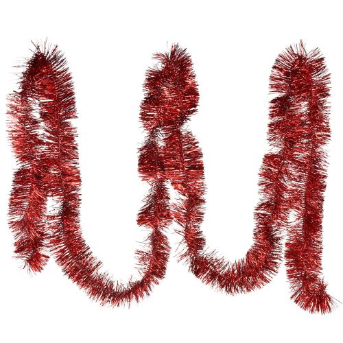 Floristik24 Slavnostní Red Tinsel Garland 270 cm - Lesklá a zářivá, ideální pro vánoční a sváteční dekorace