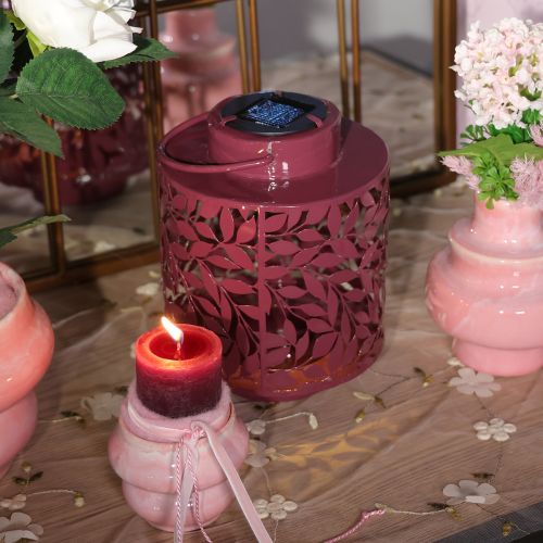 položky Lucerna s motivem listů, solární, pro atmosférické venkovní osvětlení, 25 cm