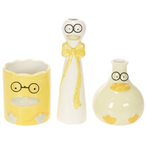 Set keramických figurek kachniček s brýlemi 25 cm - 3 ks