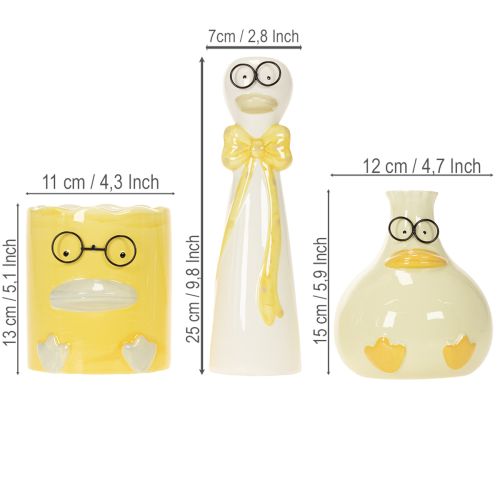 Set keramických figurek kachniček s brýlemi 25 cm - 3 ks | Floristik24.cz