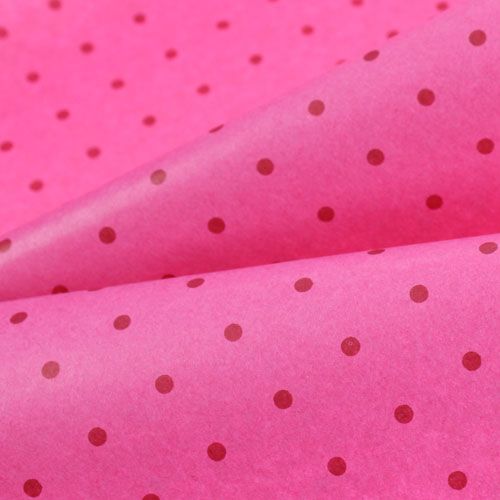 položky Manžetový papír 25cm 100m tečky růžový