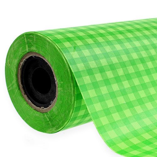 Floristik24 Manžetový papír kostkovaný může zelený 25cm 100m