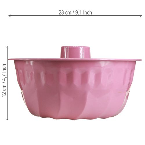 Kovová dekorativní miska, forma na pečení, dortová forma Bundt, růžová, Ø23cm, V12cm | Floristik24.cz