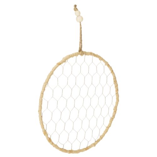 Floristik24 Boho kovový ozdobný prsten, stříbrný, Ø28cm s přírodní rafií, sada 4 kusů - závěsná dekorace, nástěnná dekorace