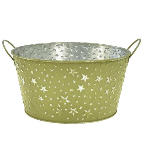 položky Kovová miska s hvězdičkami a uchy zelená Ø20cm H11,5cm