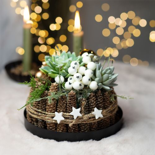 Floristik24 Kovový podnos kulatý podnos na svíčku černý Ø20cm V2,5cm 2ks