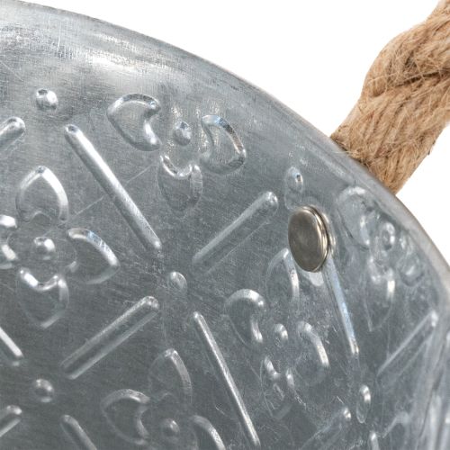 Kovový květináč, květináč s úchyty, květináč s květinovým vzorem Ø18cm | Floristik24.cz