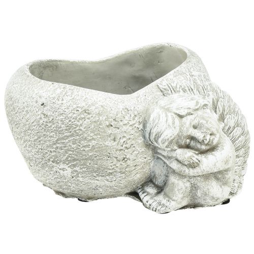 položky Mini miska na rostliny hrob anděl anděl šedé rostlinné srdce 16×12cm V9,5cm
