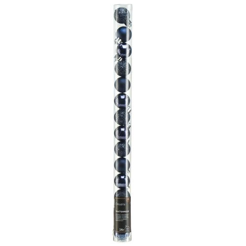položky Mini vánoční koule modré nerozbitné mix Ø3cm 14 ks