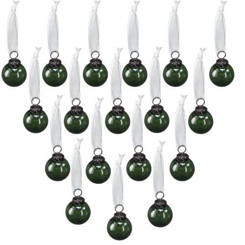 položky Mini vánoční koule skleněné koule zelené Ø3cm 18 kusů ve skle