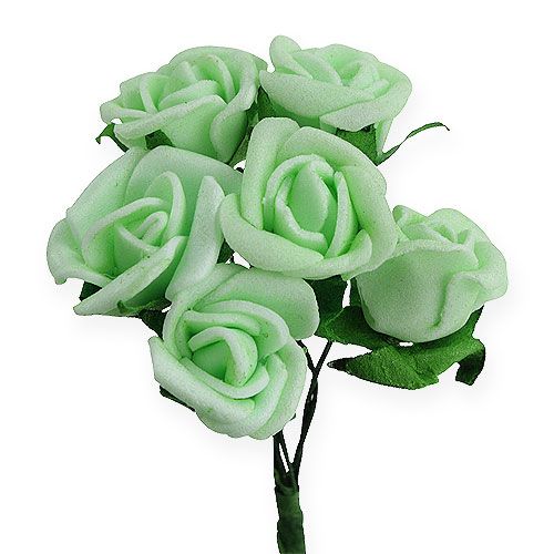 Floristik24 Mini pěnové růže Ø2,5cm zelené 72 ks