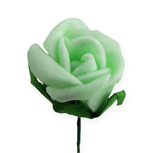 Floristik24 Mini pěnové růže Ø2,5cm zelené 72 ks