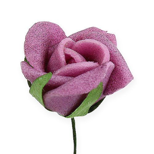 položky Mini pěnové růže Ø1,5cm fialové 72ks