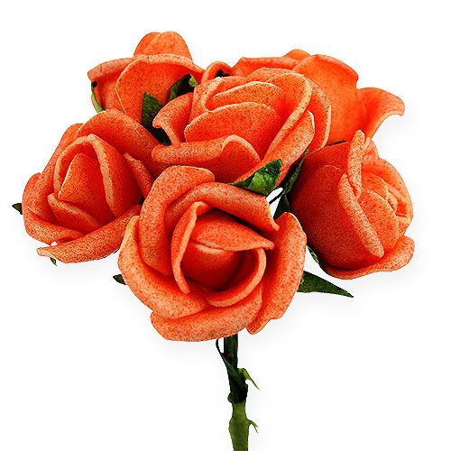 Floristik24 Mini pěnové růže Ø 1,5cm oranžové 72 ks