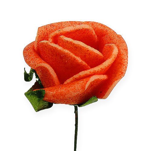 Floristik24 Mini pěnové růže Ø 1,5cm oranžové 72 ks