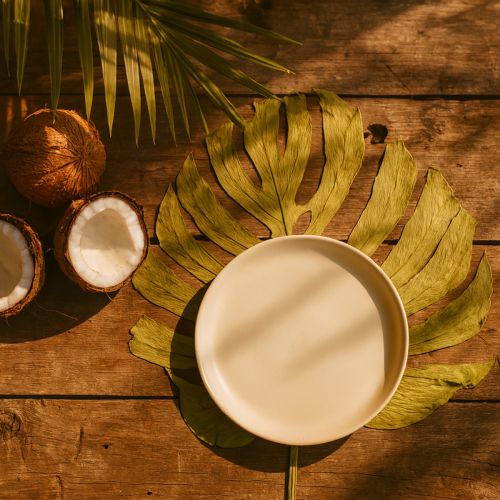 položky Dekorace ze sušených listů monstery, okenní křídlo V50cm, 5 ks