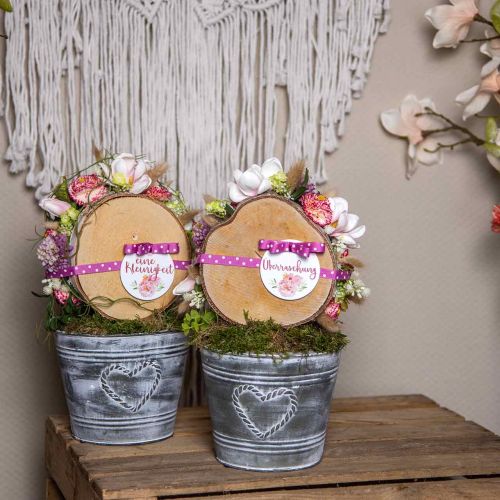 Floristik24 Květináč shabby chic květináč kovové srdce Ø17cm V13,5cm