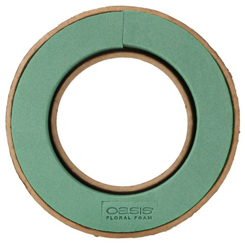položky OASIS® Biolit® Květinový pěnový zelený prstenový věnec 32cm 2 ks