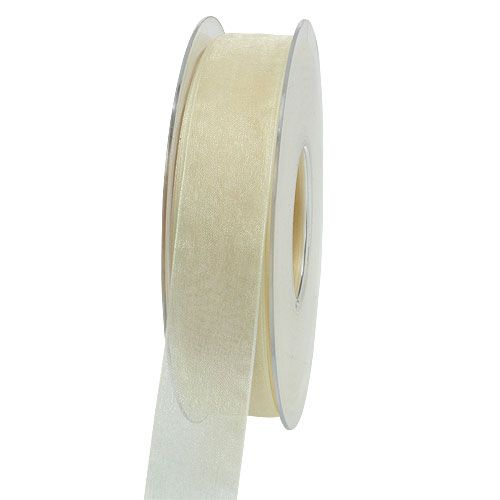 položky Organzová stuha s okrajem 2,5cm 50m krémová
