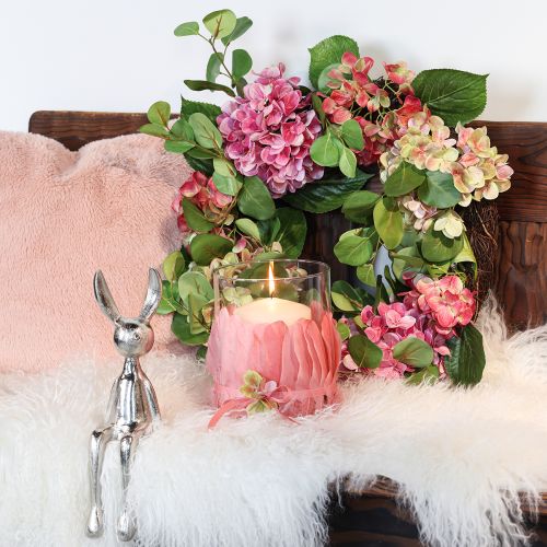 Floristik24 Velikonoční zajíček okrajová stolička kovový králík malý stříbrný 9×9×21cm