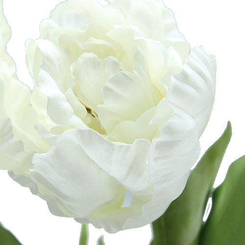 Floristik24 Dekorativní tulipány bílé 73cm 3ks