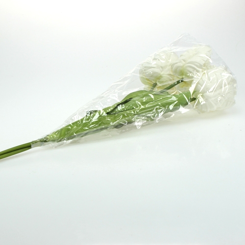 Floristik24 Dekorativní tulipány bílé 73cm 3ks