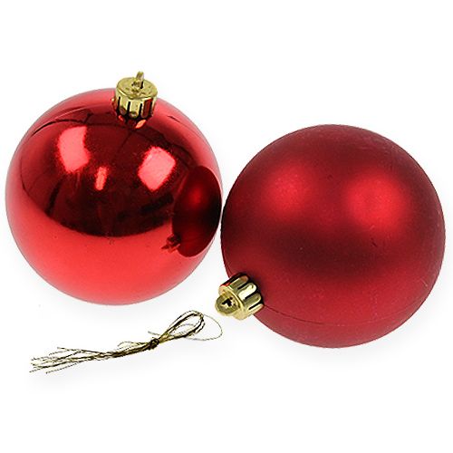 Floristik24 Vánoční koule červená 10cm 4 ks