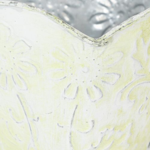 položky Květináč, dekorativní držák na kávový filtr, kovový kelímek na sázení, zelenobílá květinová dekorace, shabby chic, V11cm Ø11cm