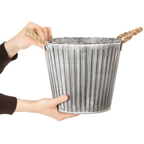 položky Květináč, dekorativní květináč s úchyty, kovový květináč na sázení Ø25,5 cm