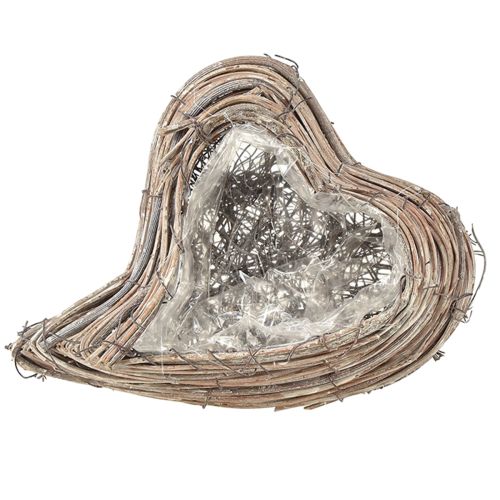 Rostlinné srdce z ratanu, přírodní bílá, 20 cm x 24 cm x 6 cm nakoupit | Floristik24.cz