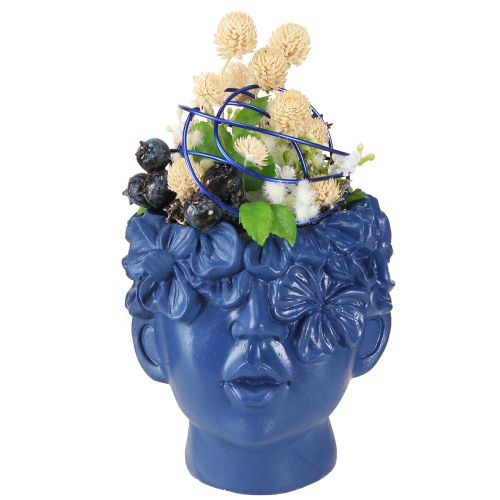 položky Plant Head Polyresin Bust Planter Blue 13,5×13×14cm