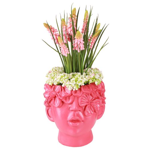 položky Plant Head Polyresin Bust Planter Pink 13,5×13×14cm