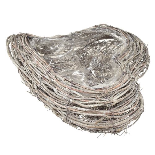 položky Miska na rostliny ratanová zakřivená přírodní bílá 30x35cm 2ks