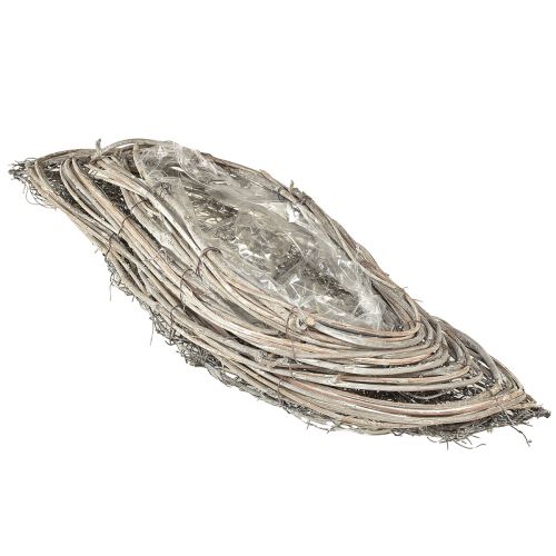 položky Miska na rostliny vlnitý ratan přírodní bílý 40x14x6cm 2ks