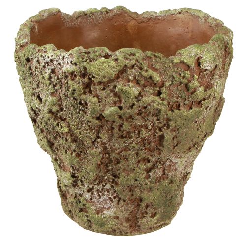 Květináč rustikální květináč zelenohnědý Ø21cm V19,5cm