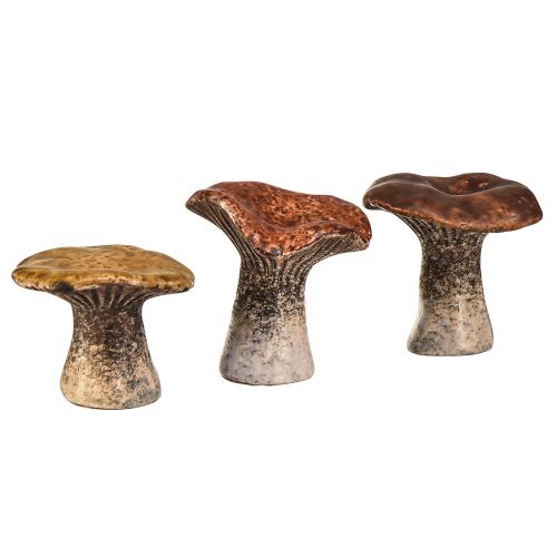Floristik24 Přírodou inspirované houbové dekorační figurky – různé odstíny hnědé, 6,4 cm – okouzlující akcenty pro zahradu a dům, balení 3 ks