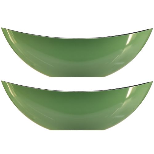 položky Moderní zelená půlměsícová mísa z plastu 39 cm - všestranná na dekoraci - 2 kusy