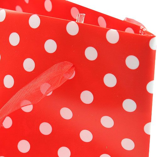 Floristik24 Dárková taška červená, bílá 22,5cm 8ks