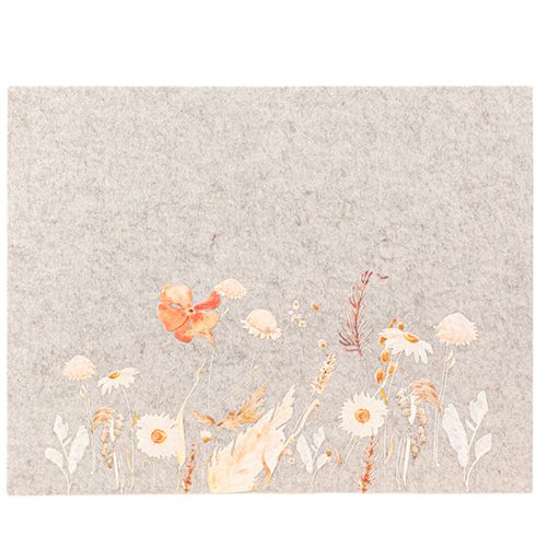 položky Plstěné prostírání s motivem květin – stylové prostírání pro přírodní dekoraci stolu 45x35cm 2 kusy