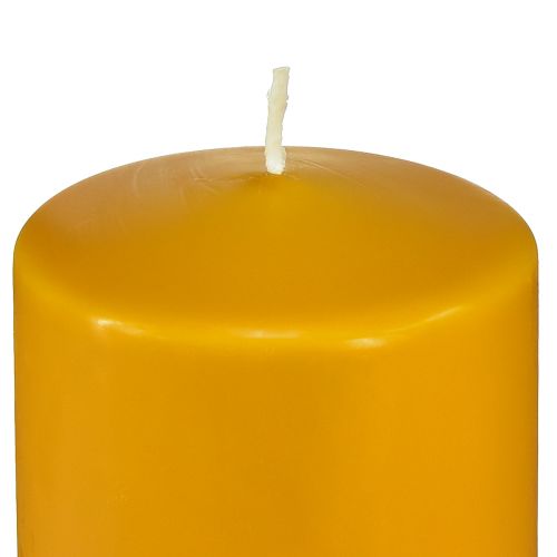 Floristik24 PURE sloupová svíčka žlutá medová Svíčky Wenzel 130/70mm