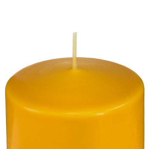 Floristik24 PURE sloupová svíčka žlutá medová Svíčky Wenzel 90×70mm
