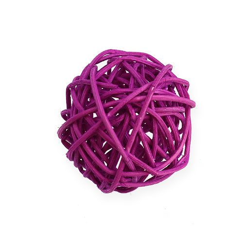 Floristik24 Ratanová koule lila, lila, bělená Ø4,5cm 30p