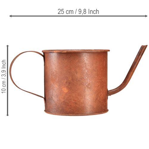 položky Rezavá dekorativní konev na zalévání, mini květináč, kov, Ø10cm, V9cm