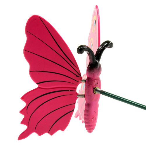 položky Motýl na tyči 8cm růžový