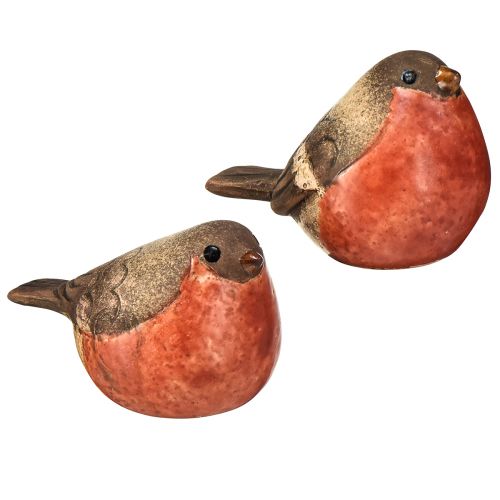 položky Keramické figurky Robin – červené a přírodní tóny, 5,4 cm – ideální pro zahradu a domov – balení 4 ks