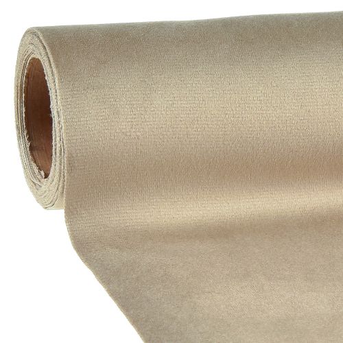 položky Sametový běhoun béžový, 28×270 cm - Elegantní dekorační látka běhounu pro slavnostní dekoraci