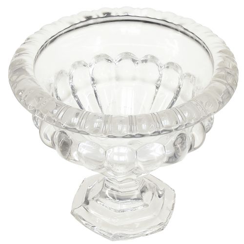 položky Klasická skleněná mísa s podstavcem ve vintage designu – Čirá, Ø13cm x 11 cm – Všestranné použití pro dekoraci trofejí