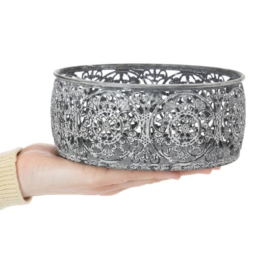 položky Dekorativní kovová miska, šedo-bílý vzor, Ø16/19,5/23,5 cm, sada 3 kusů